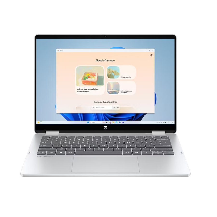 HP OmniBook 5 FLIP 14-fp0023dx, Intel Core i7-150U, 16GB DDR5, 512GB SSD,  TouchScreen, 14-Inch, Backlit Keyboard, WIN-11, Glacier Silver Laptop